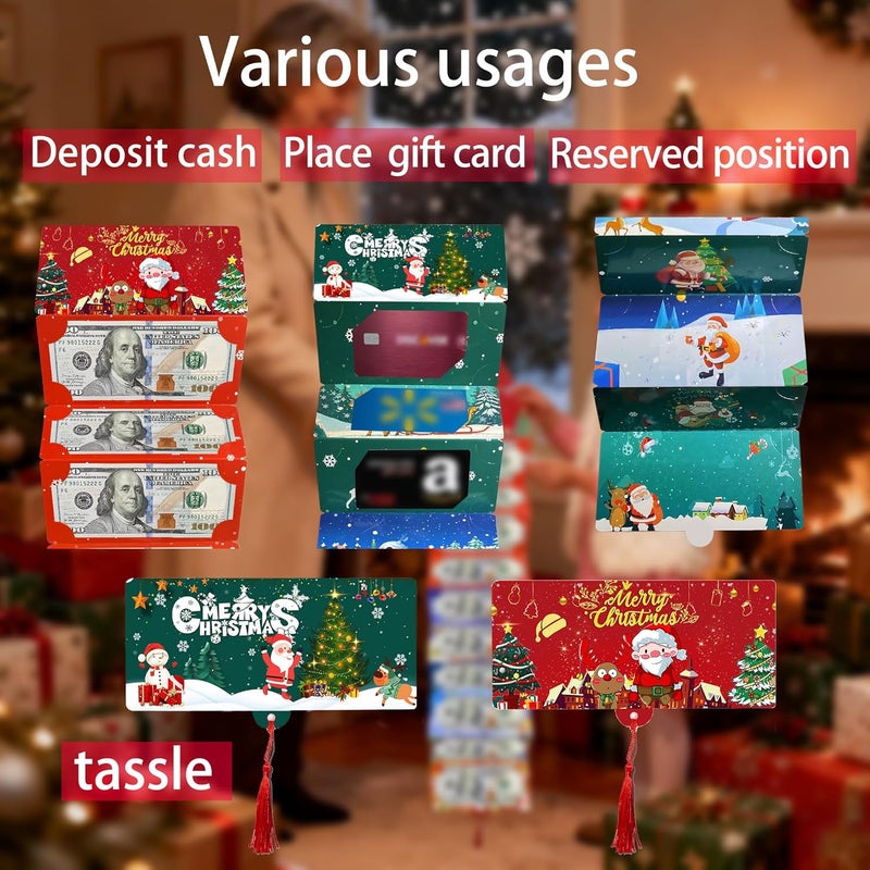 Pittera (2 Pack) unique christmas cash gift envelopes for cash 10 slots, unusual christmas money holders for gifts envelopes cardbooklet, xmas money envelopes for ideas gift card book - Image 3